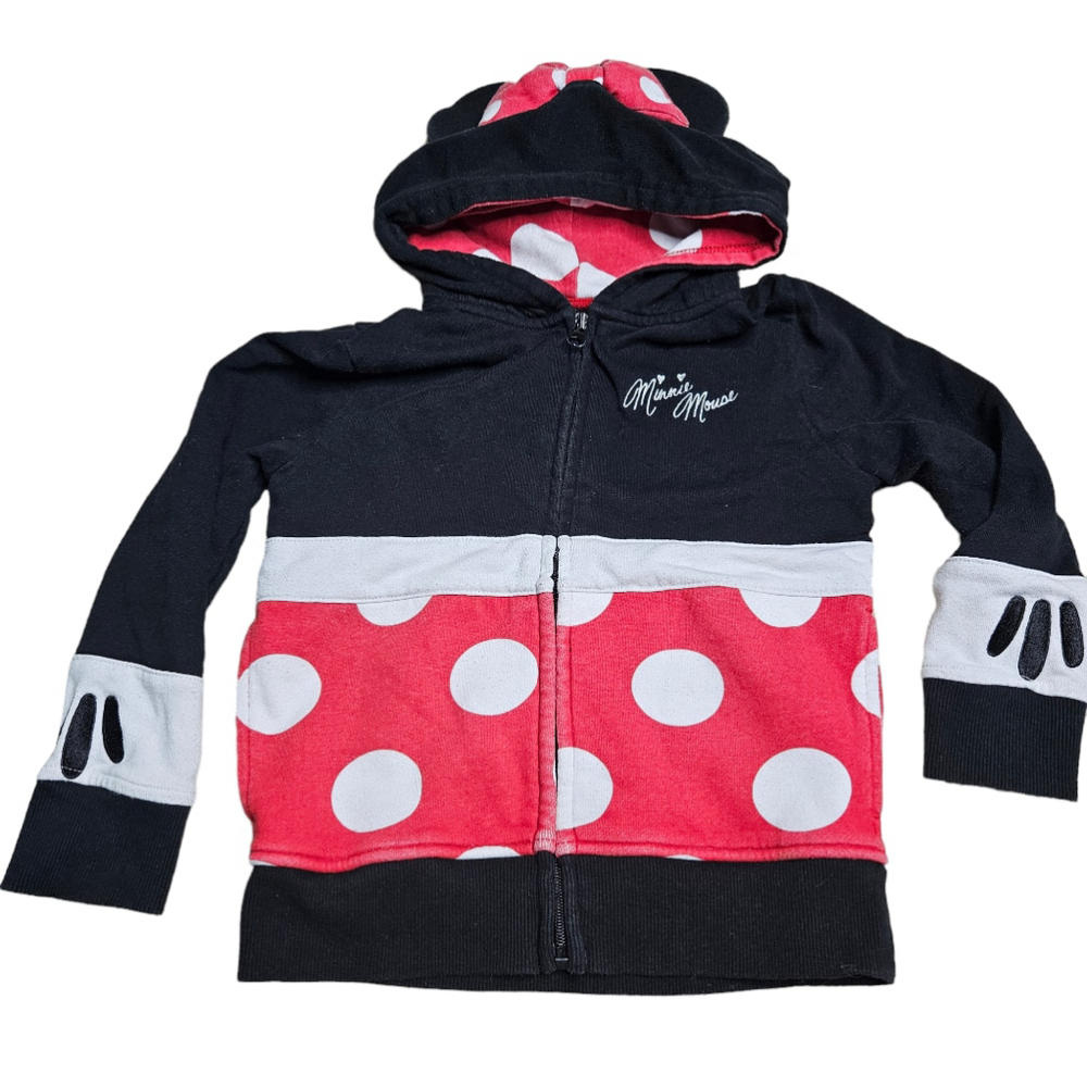 Girls Small Disney Minnie Mouse Hoodie Black Red - Picture 9 of 9